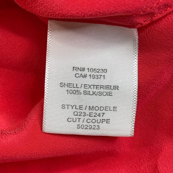 Equipment Femme Silk Button Down Cold Shoulder Blouse Pink FLAWS - Picture 10 of 11